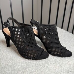 Kelly & Katie Black Cutout Heels